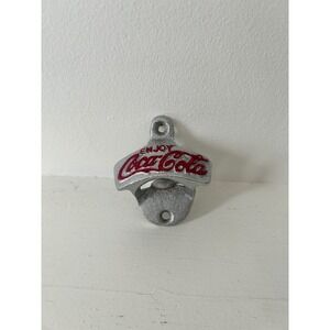 Coca Cola Enjoy Retro Metal Wall Mount Bottle Opener Red Logo